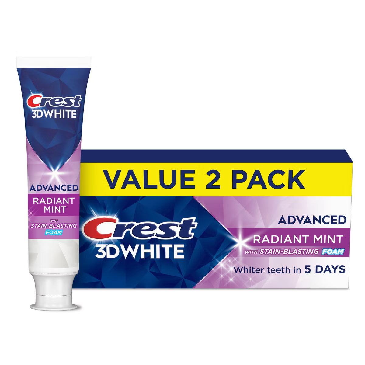 Crest 3D White Toothpaste - Radiant Mint 2 Pack