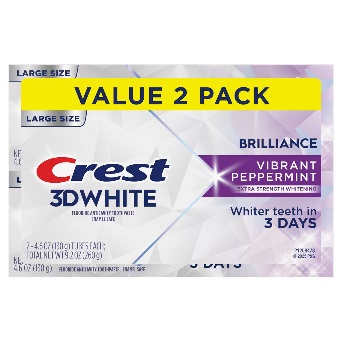 Crest 3D White Brilliance Toothpaste - Vibrant Peppermint 2 Pack