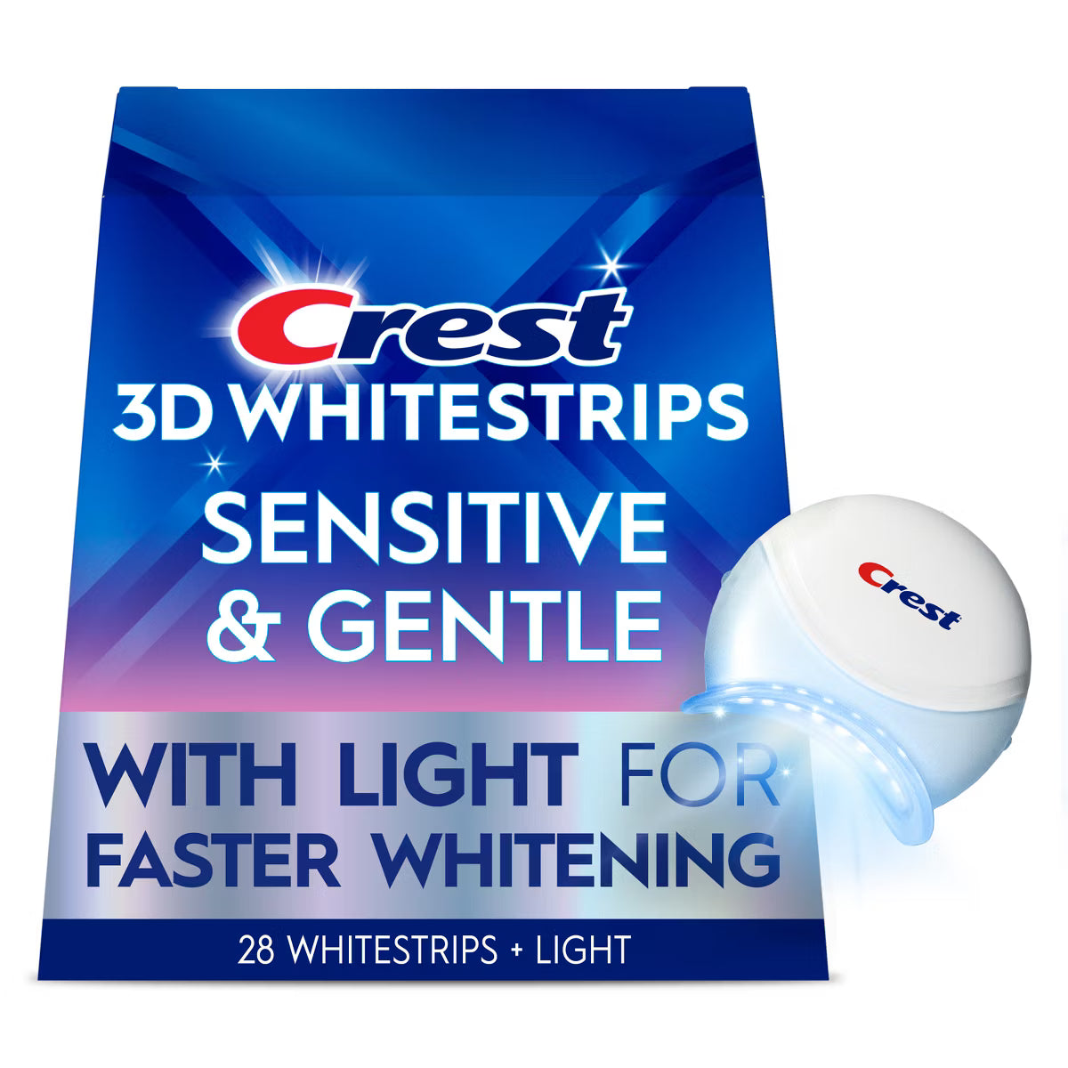 Crest 3D Whitestrips - Sensitive & Gentle + Whitening Light