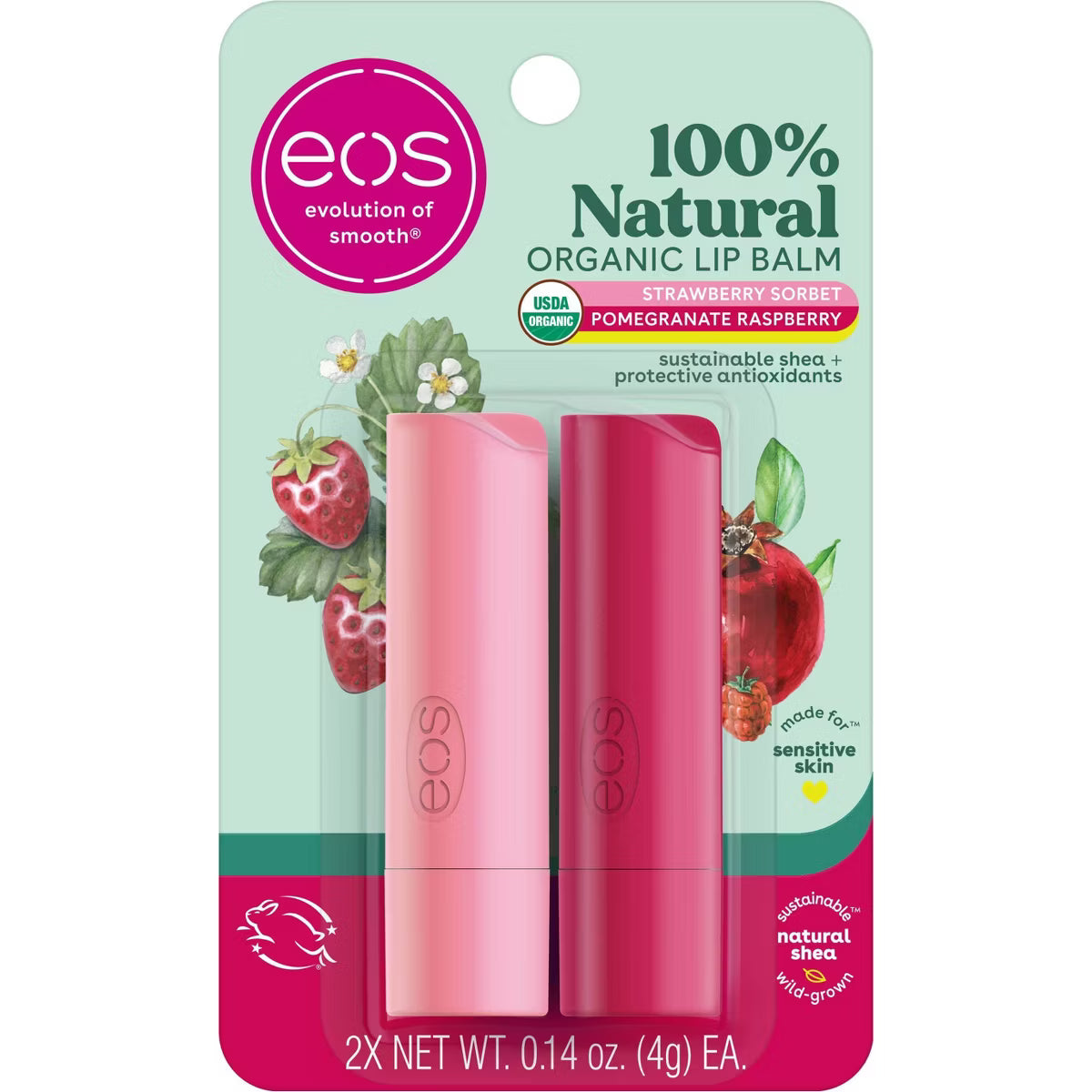 eos Lip Balm - Strawberry Sorbet, Pomegranate Raspberry